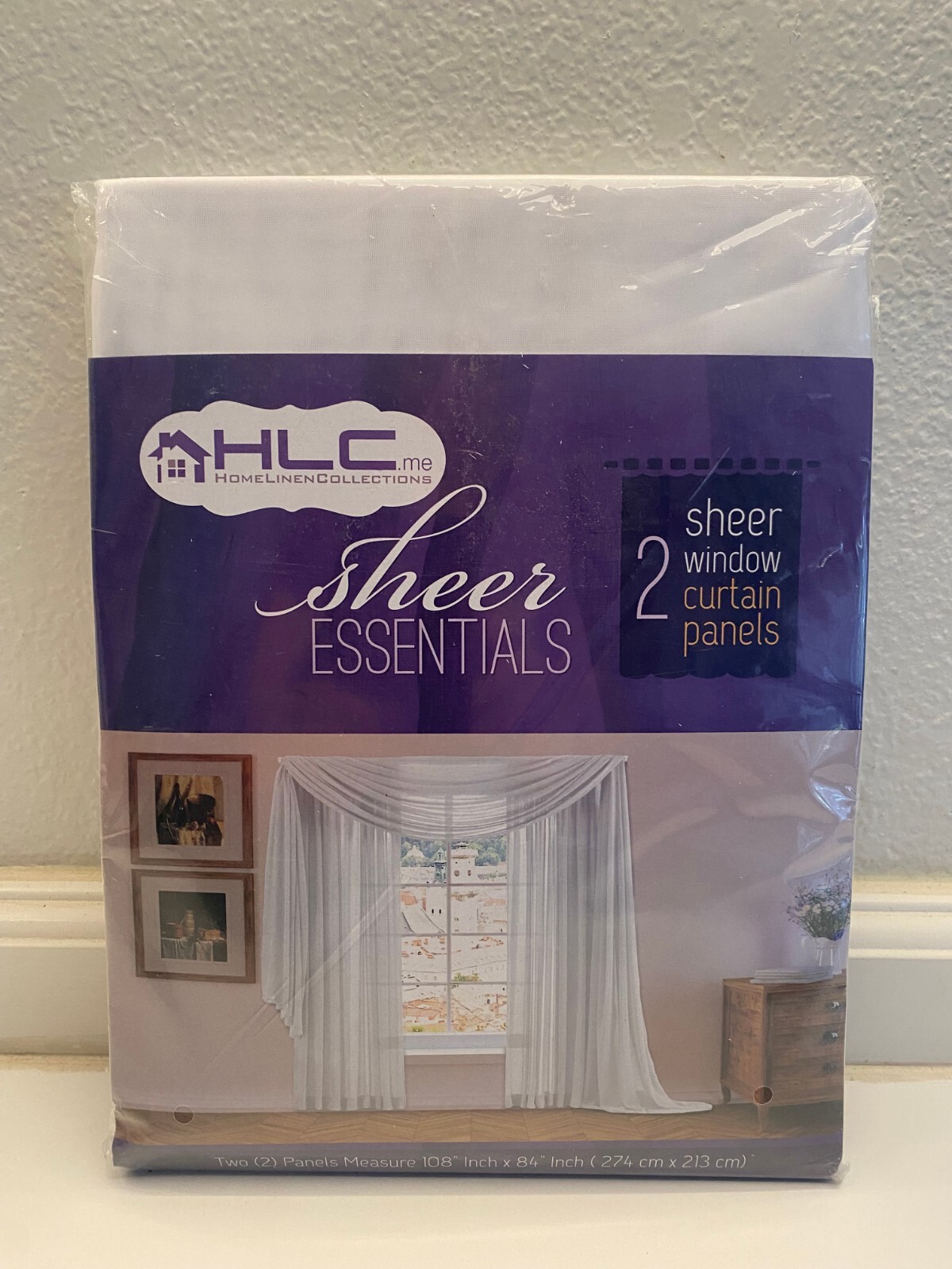 HLC.ME Sheer White Voile Window Curtain Panels 54″ x 84″, 2 count