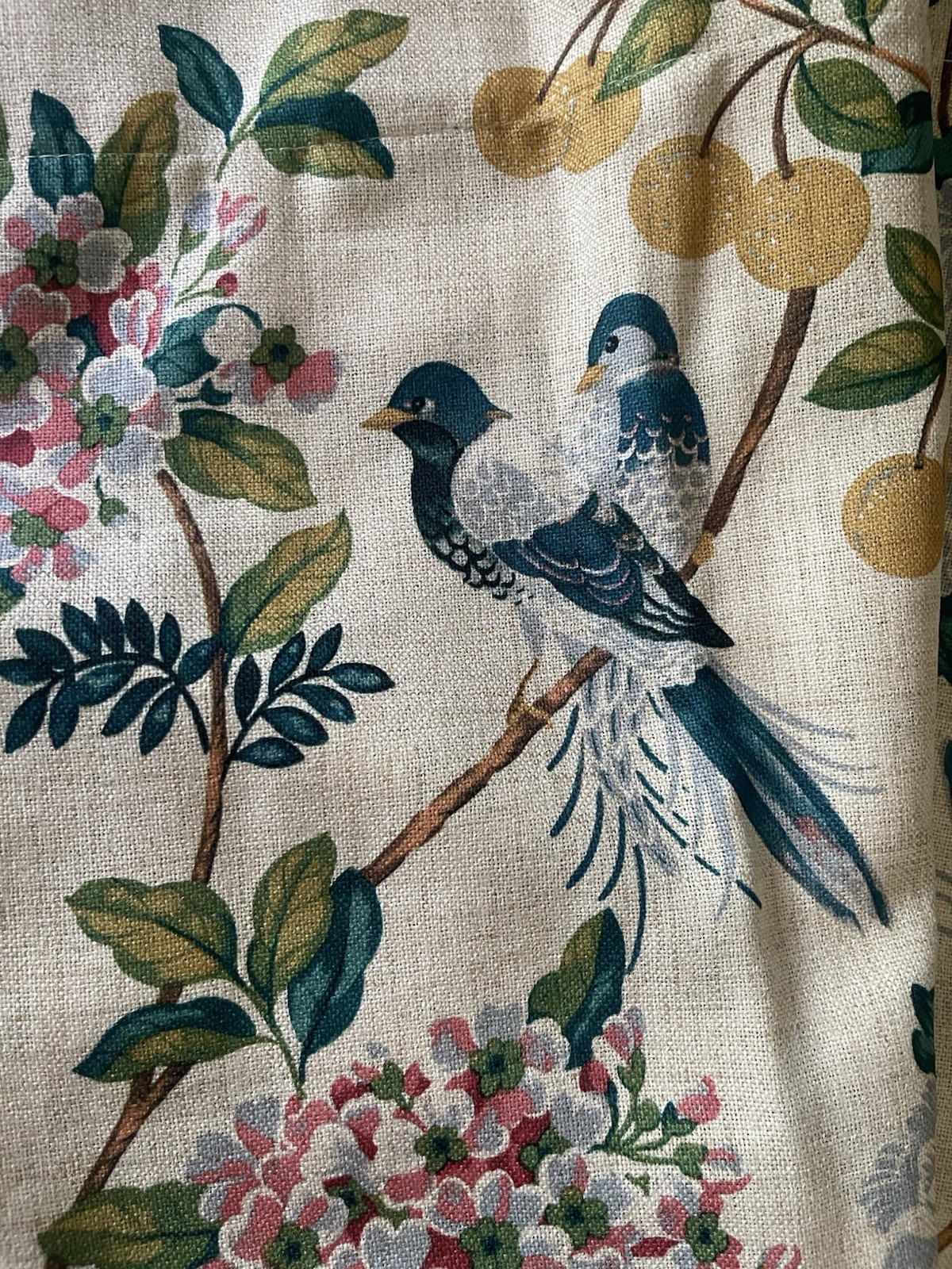 NEW ANATARA Birds Floral Fruit 37x 96 Pair Of 2 Panel Curtains