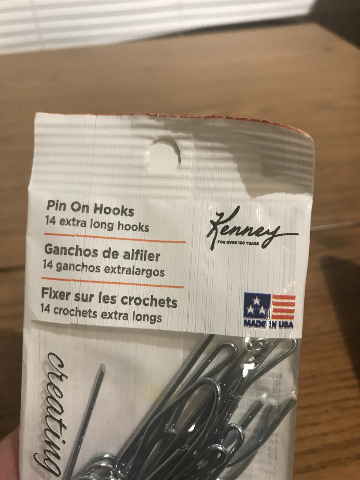KENNEY EXTRA LONG CHROME PIN ON HOOKS, 1-1/2″, NO. KN 1007 NEW