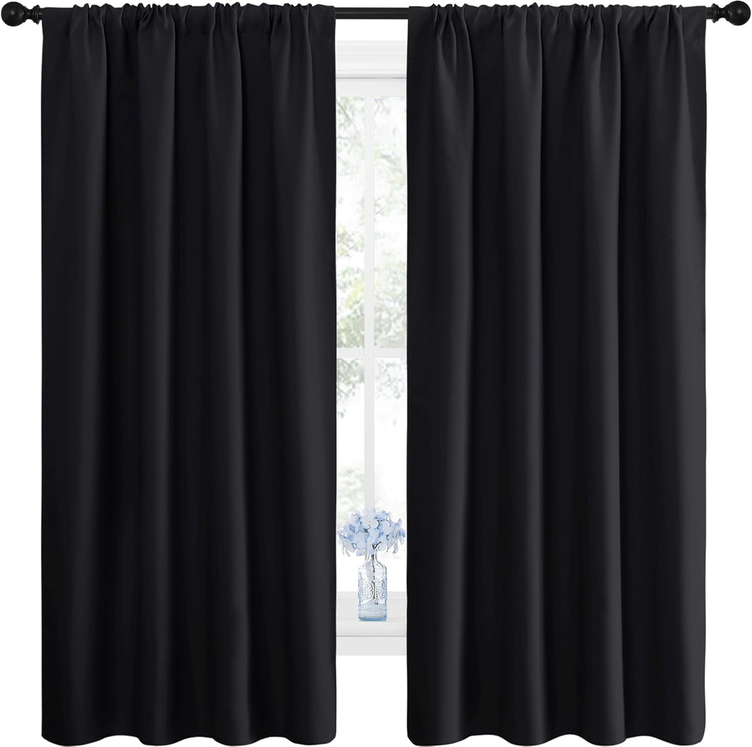 Blackout Curtains Microfiber 42 X 63 Inches Insulated Room Darkening Drapes