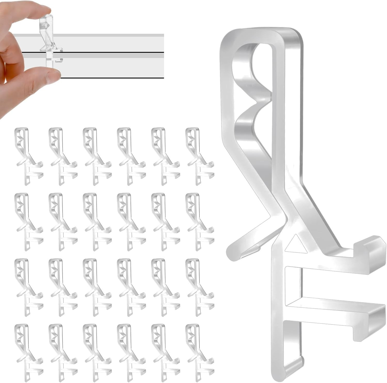 24 Pcs Valance Clips for Blinds, 1-7/8inch Hidden Channel Valance Clip Clear …