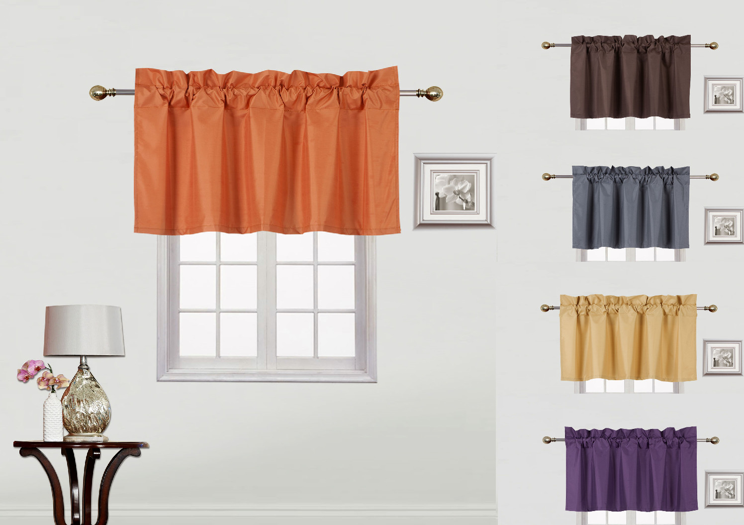 1 Small Swag Straight Insulated Foam Lined Blackout Rod Pocket Window Valance