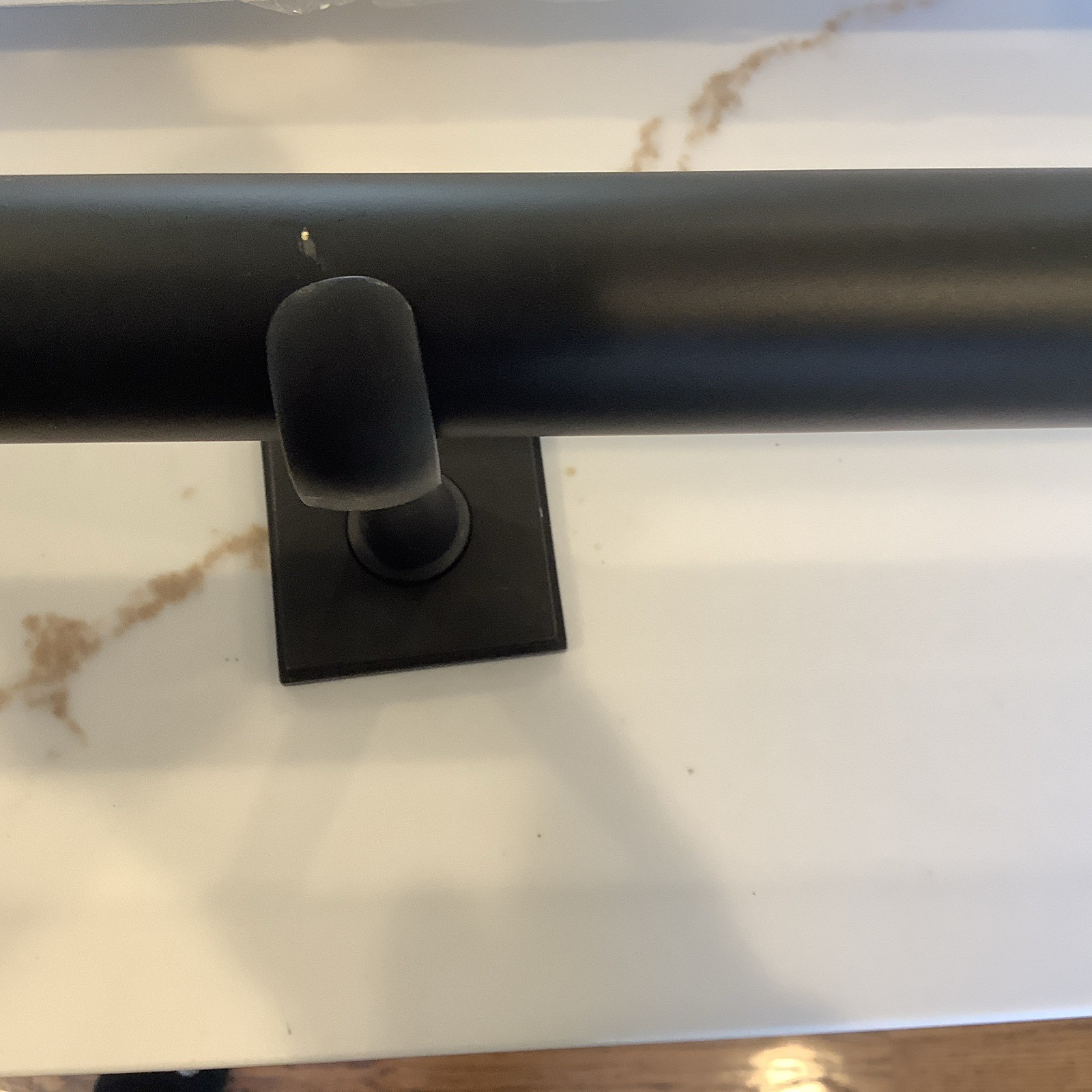 Restoration Hardware Easton Solid Brass Endcap Finial & Rod Set Black 60-108 in