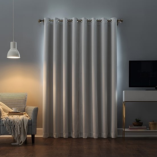 Sun Zero Oslo Blackout Grommet Curtain Panel 52″x84″ Pearl Energy Saving