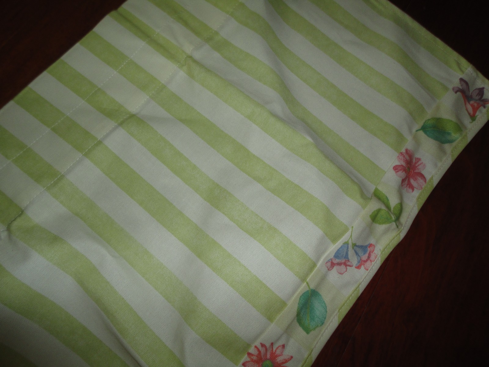 WAVERLY PASTORAL MINT GREEN FLORAL TAILORED VALANCE 60 X 12″