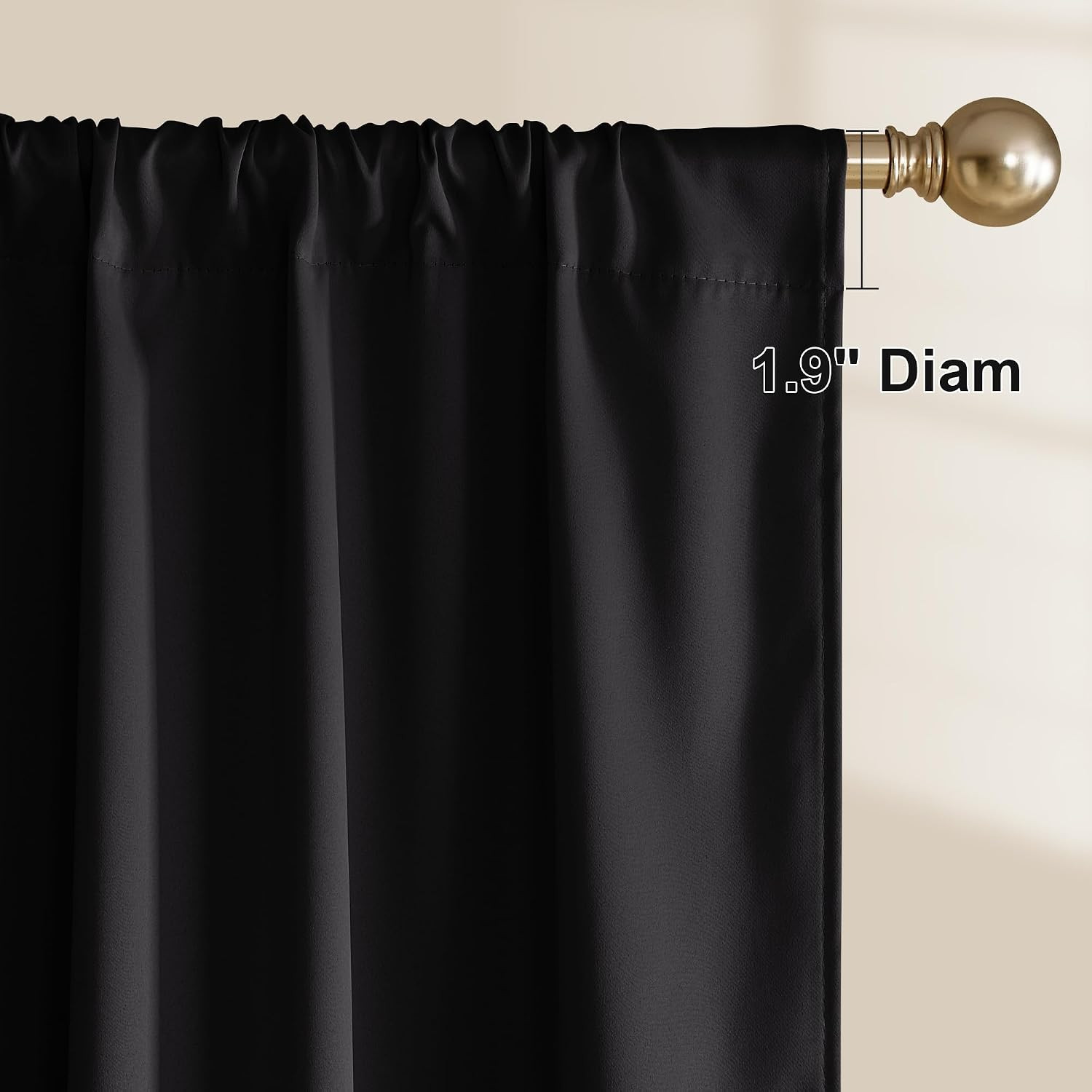 NICETOWN 100% Black Out Kitchen Curtains 36 Inch Length, Rod Pocket Short Window