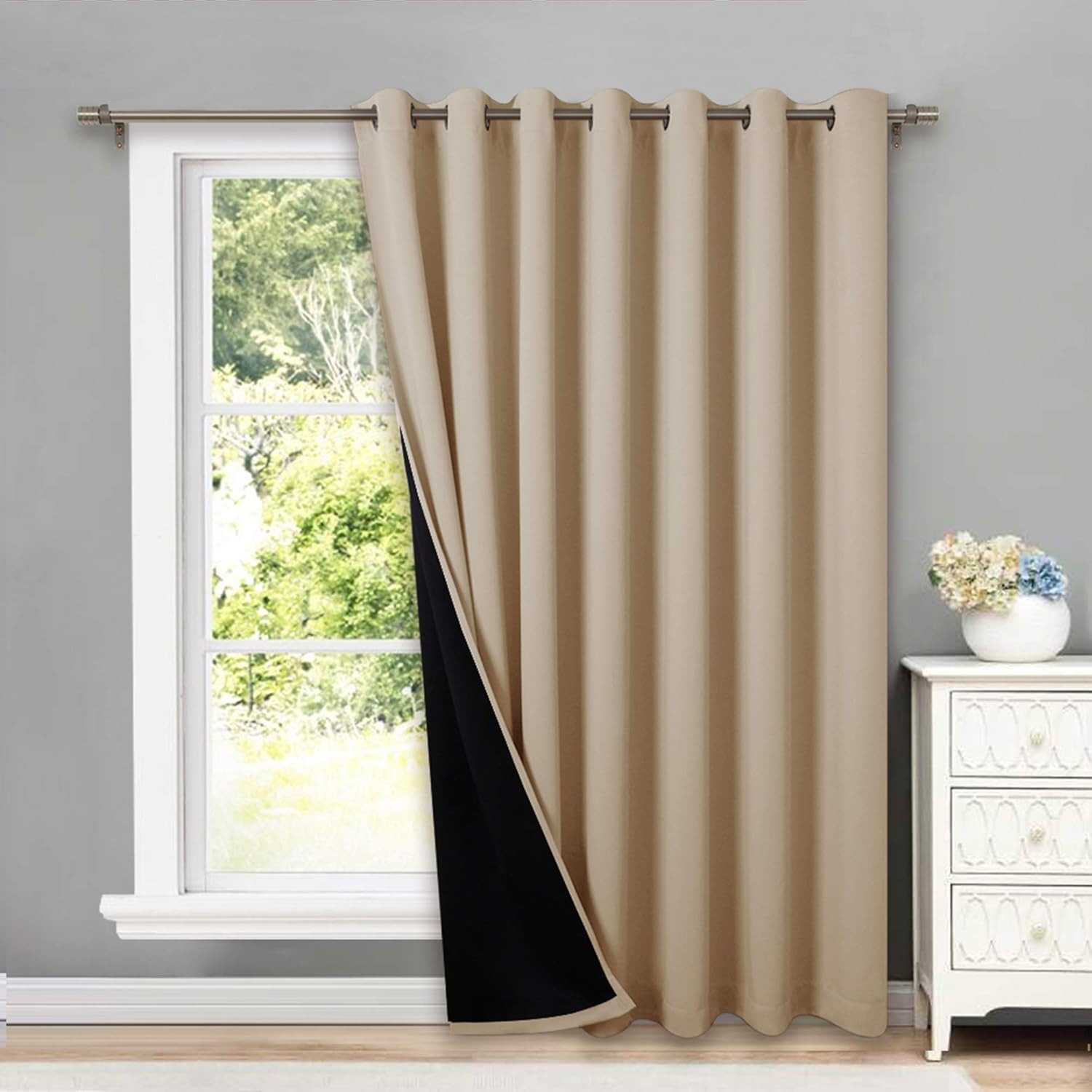Thermal Insulated 100% Blackout Curtains, Noise Reducing Performance Slider Curt