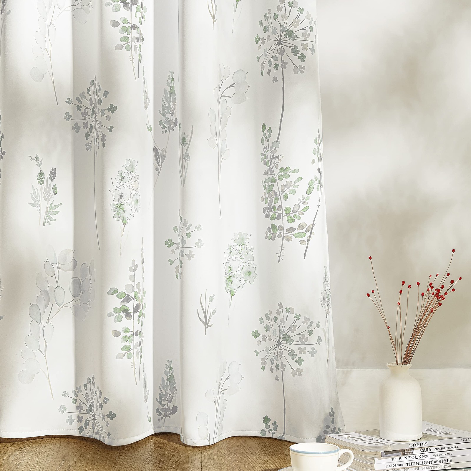 XTMYI Sage Green Curtains 102″ Long Living Room, 80% Blackout Room Darkening