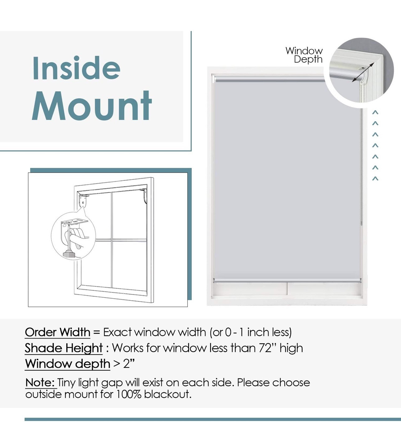 Light Filtering Roller Shades, with 5% Openness Solar Screen 38”W x 72″H (1103)