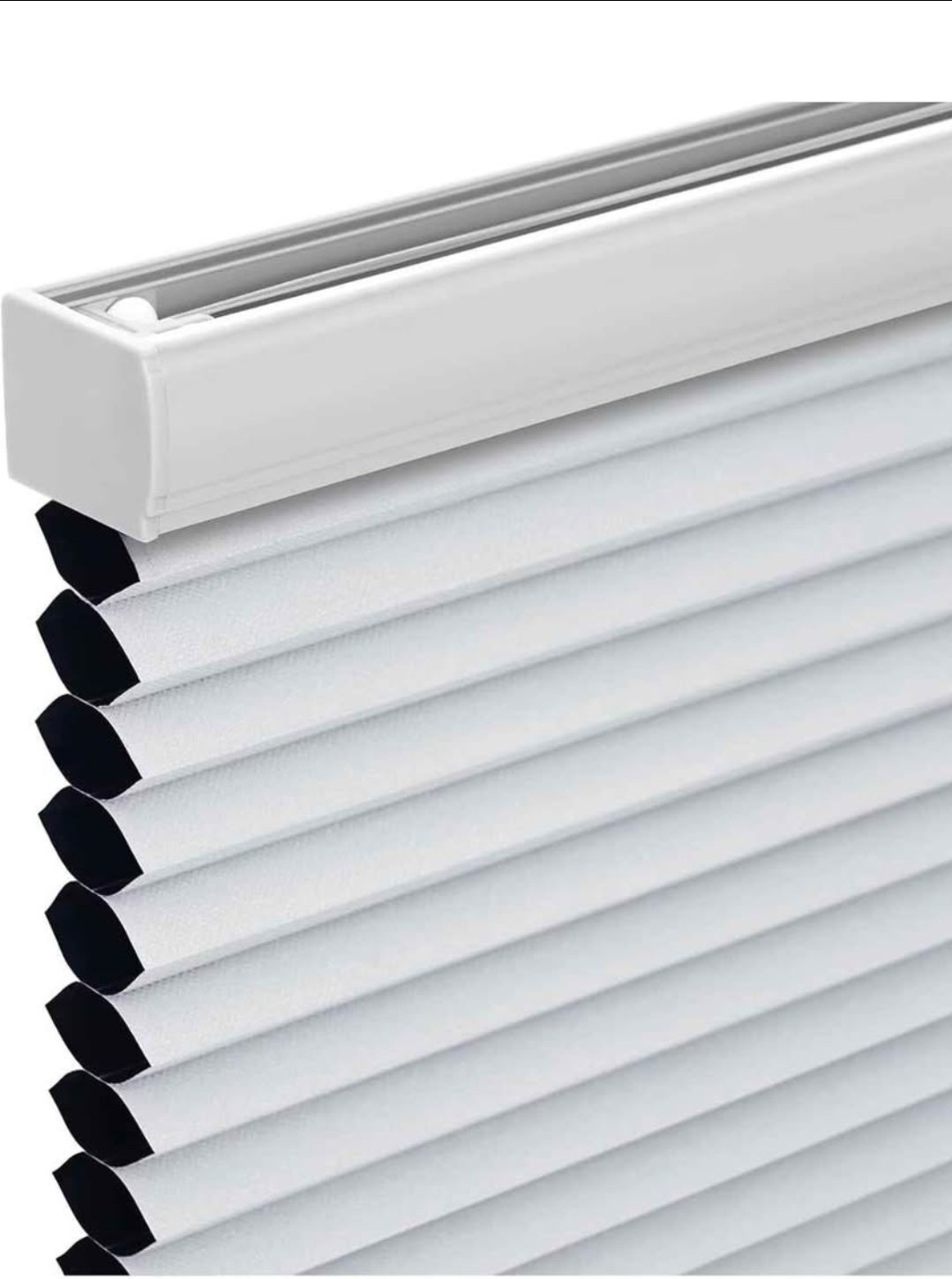 White Cordless Cellular Shade Blackout Honeycomb Pull Down Pleated 19″ W x 36″