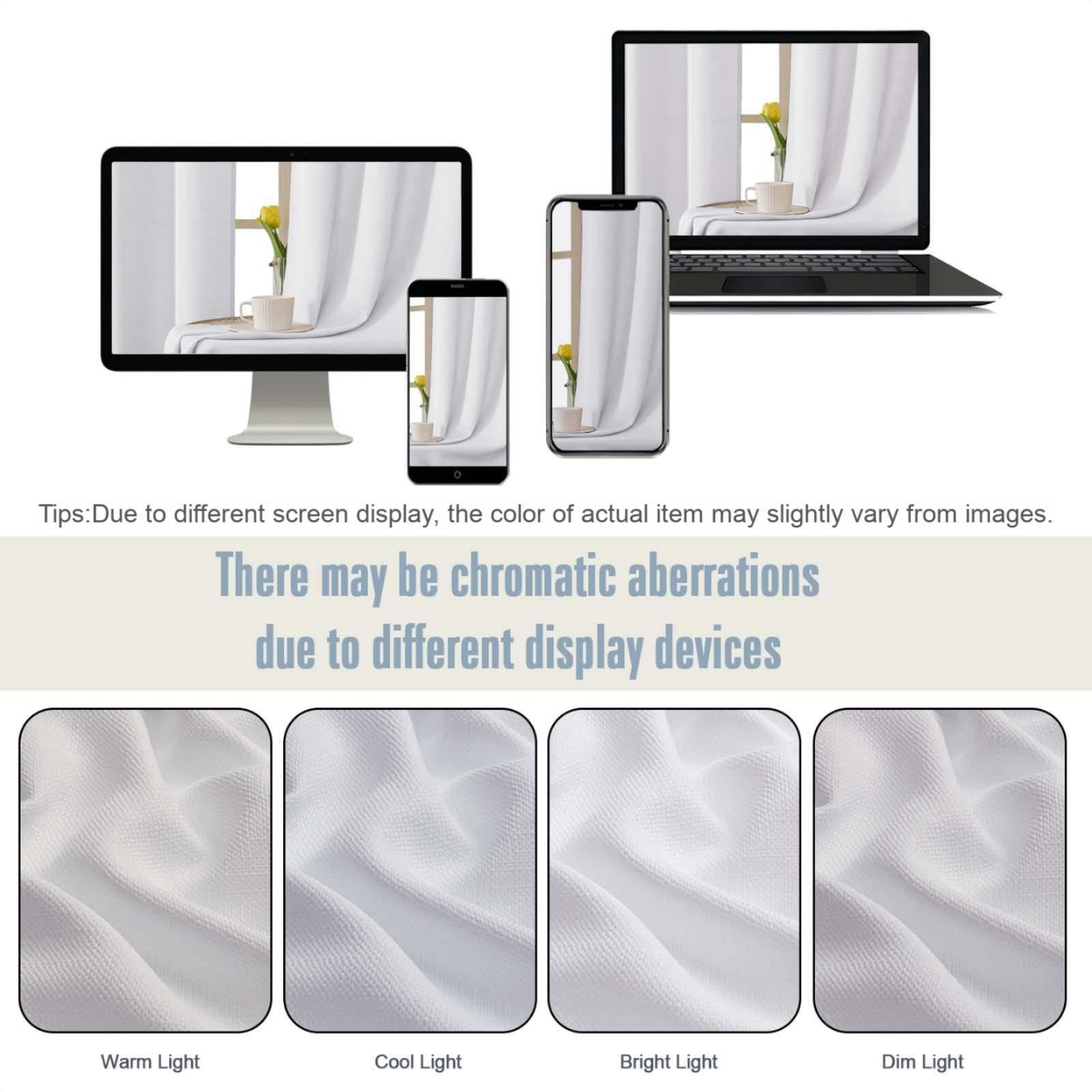 Kitchen Curtains Tier 36 Inch Length 2 Panels, 30″W x 36″L (Pack of 2) White