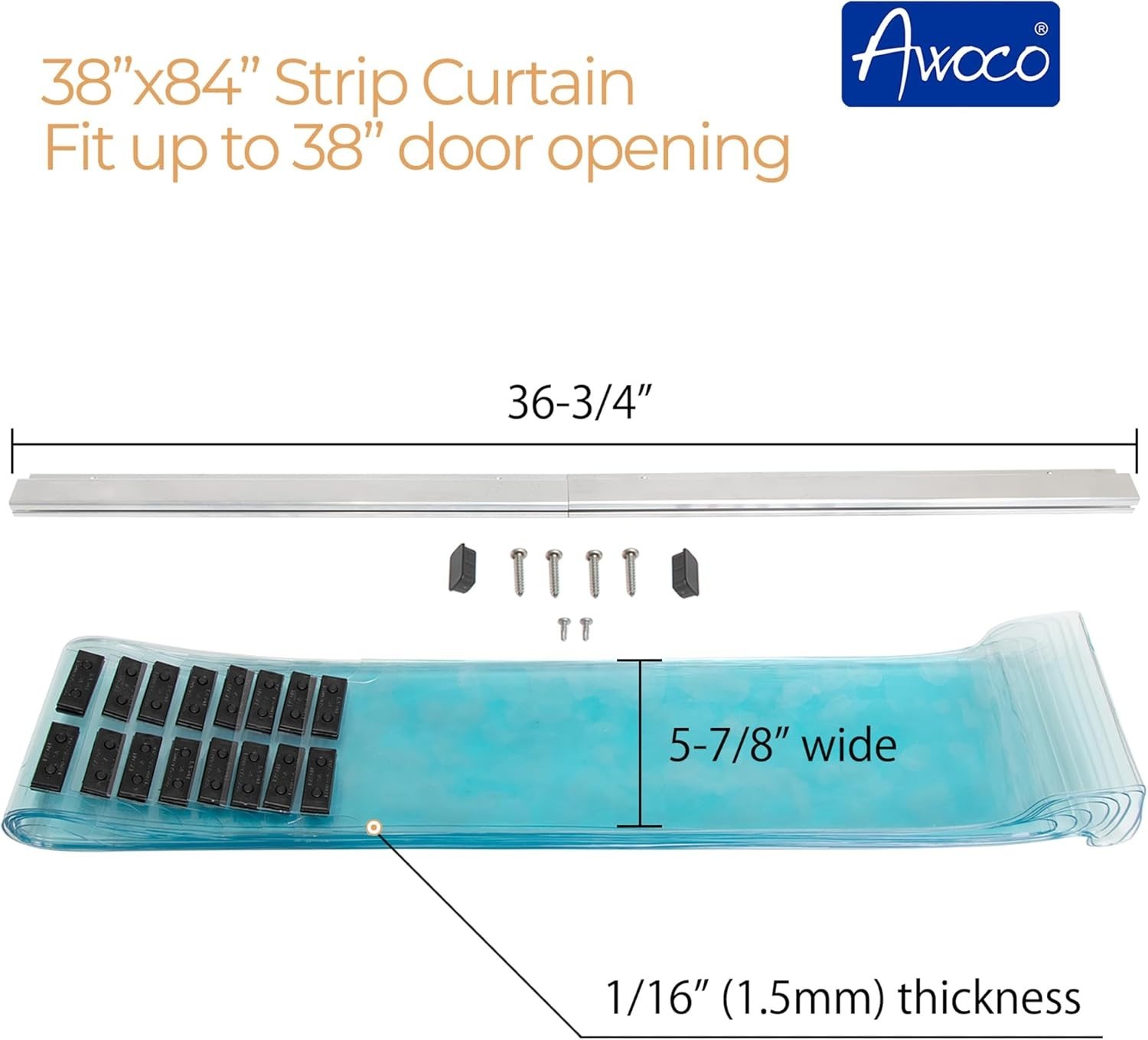38″ x 84″ Vinyl Strip Climate Control Curtain Kit, Slide-in Strips Perfect fo…