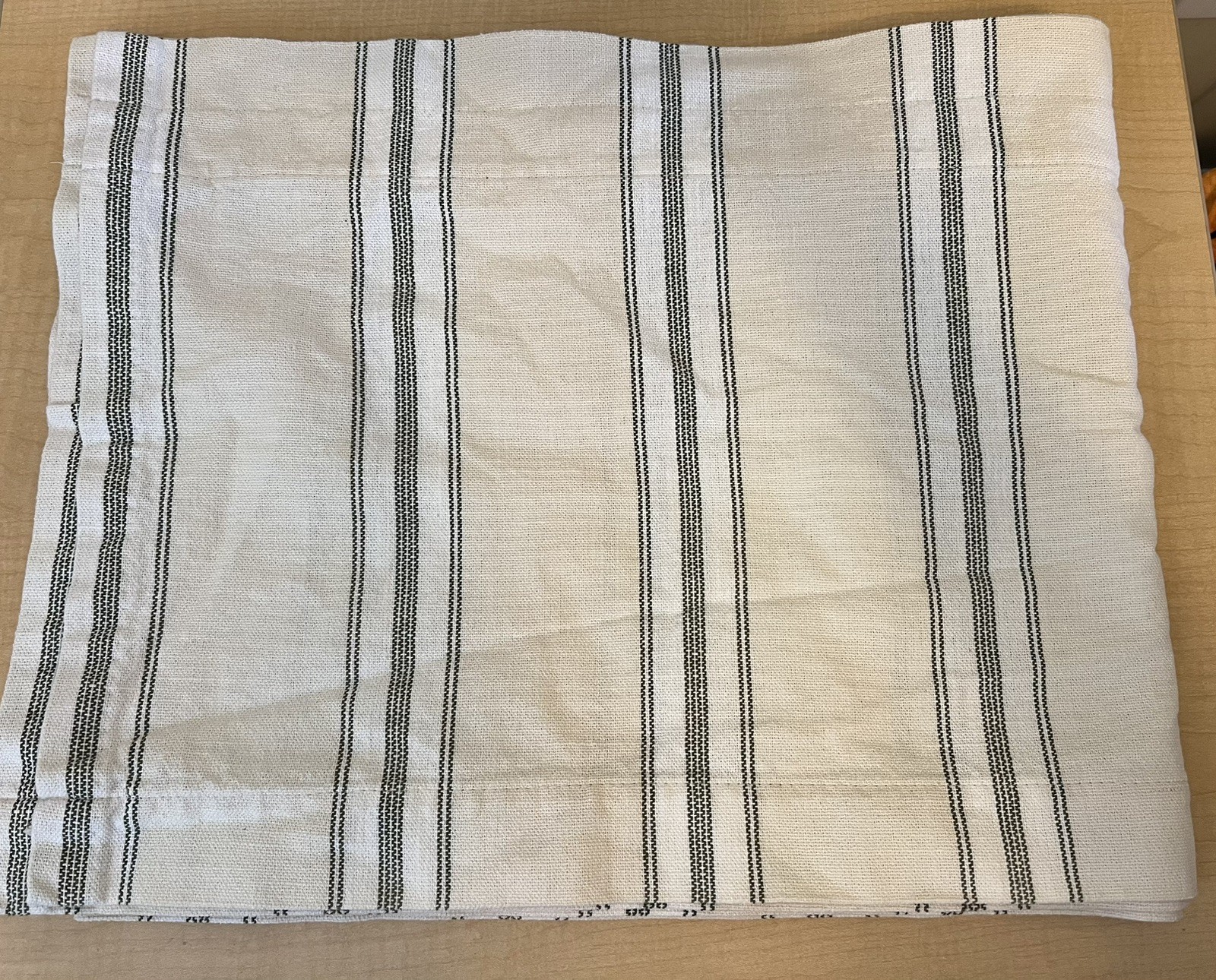 Country Curtains Natural Green Ticking Stripe 100% Cotton Valance 16×80″
