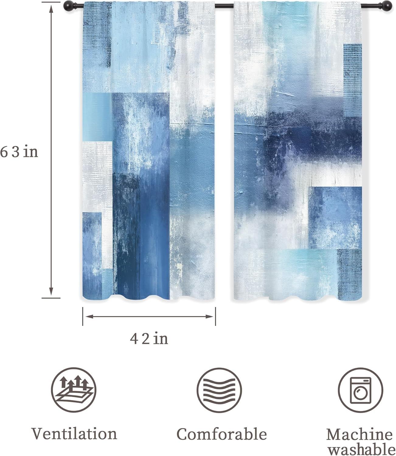 Navy Blue Abstract Modern Curtains Contemporary Cool Mens Rustic Contemporary Ae