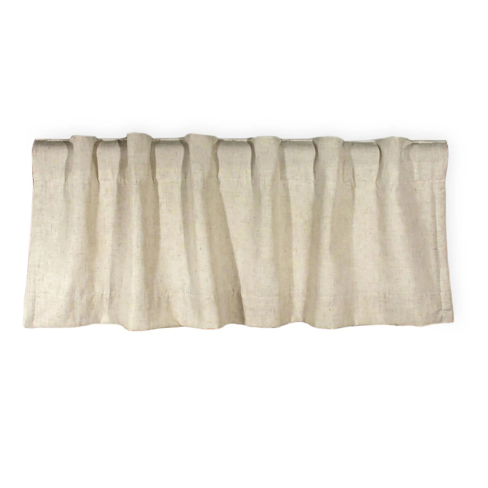 1 Homespun Double Lined Backtab Rod Pocket Valance 40″Wx14″L Beige Linen NEW