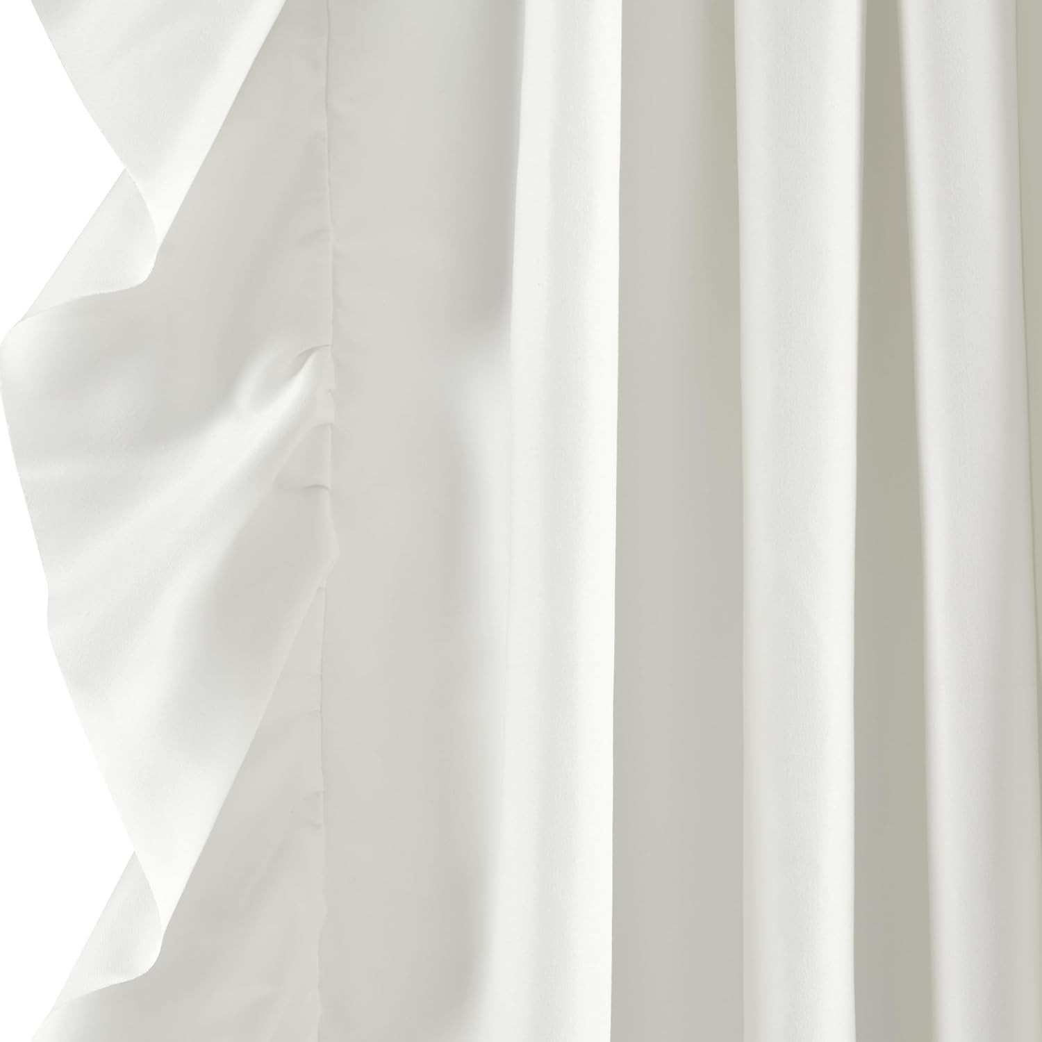 Reyna Ruffle Window Curtain Panel Set, Pair, 54″ W x 84″ L, White – Flowy