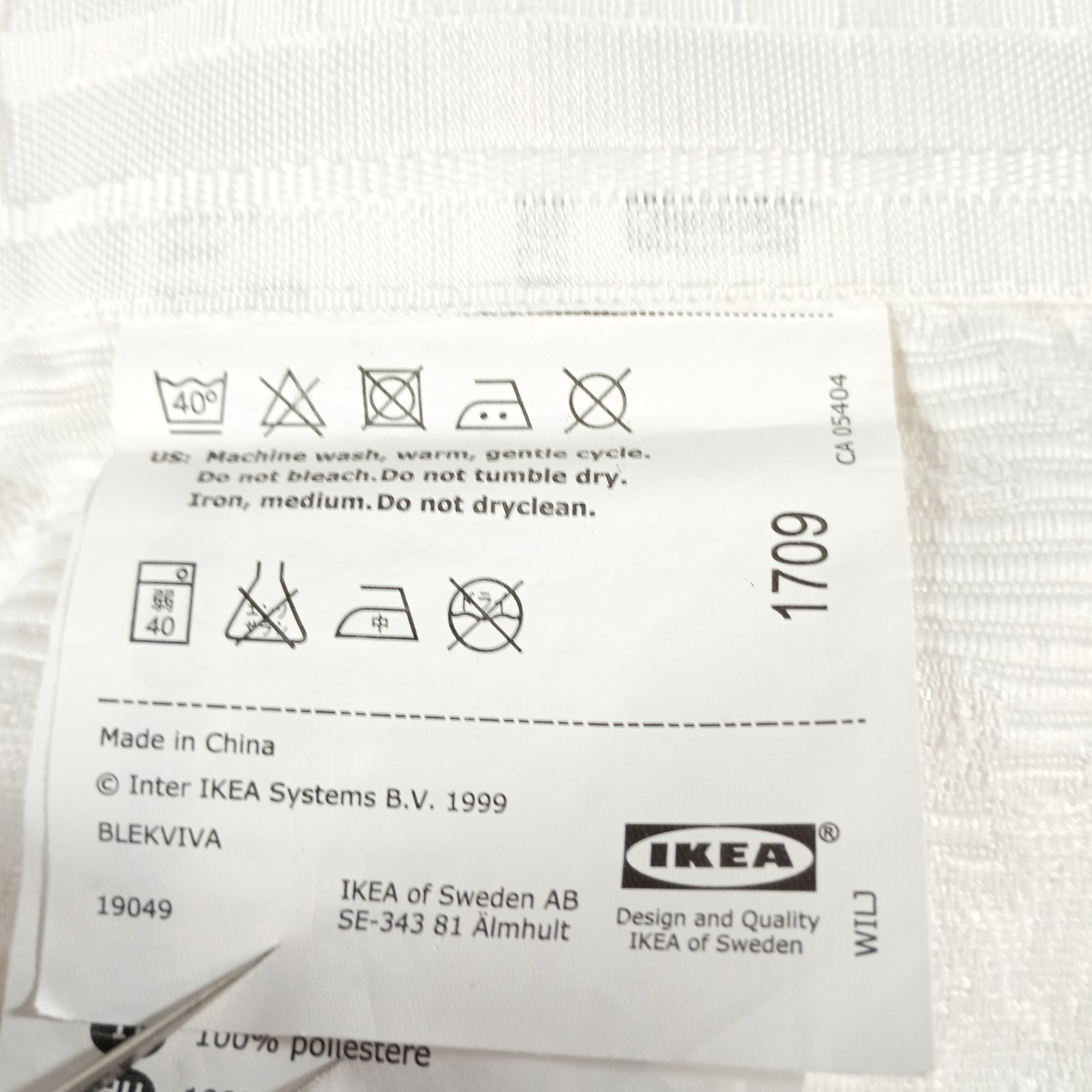 Set of 4 IKEA White Heavy Extra Long Blekviva Floral Jacquard Curtains 57×98 in