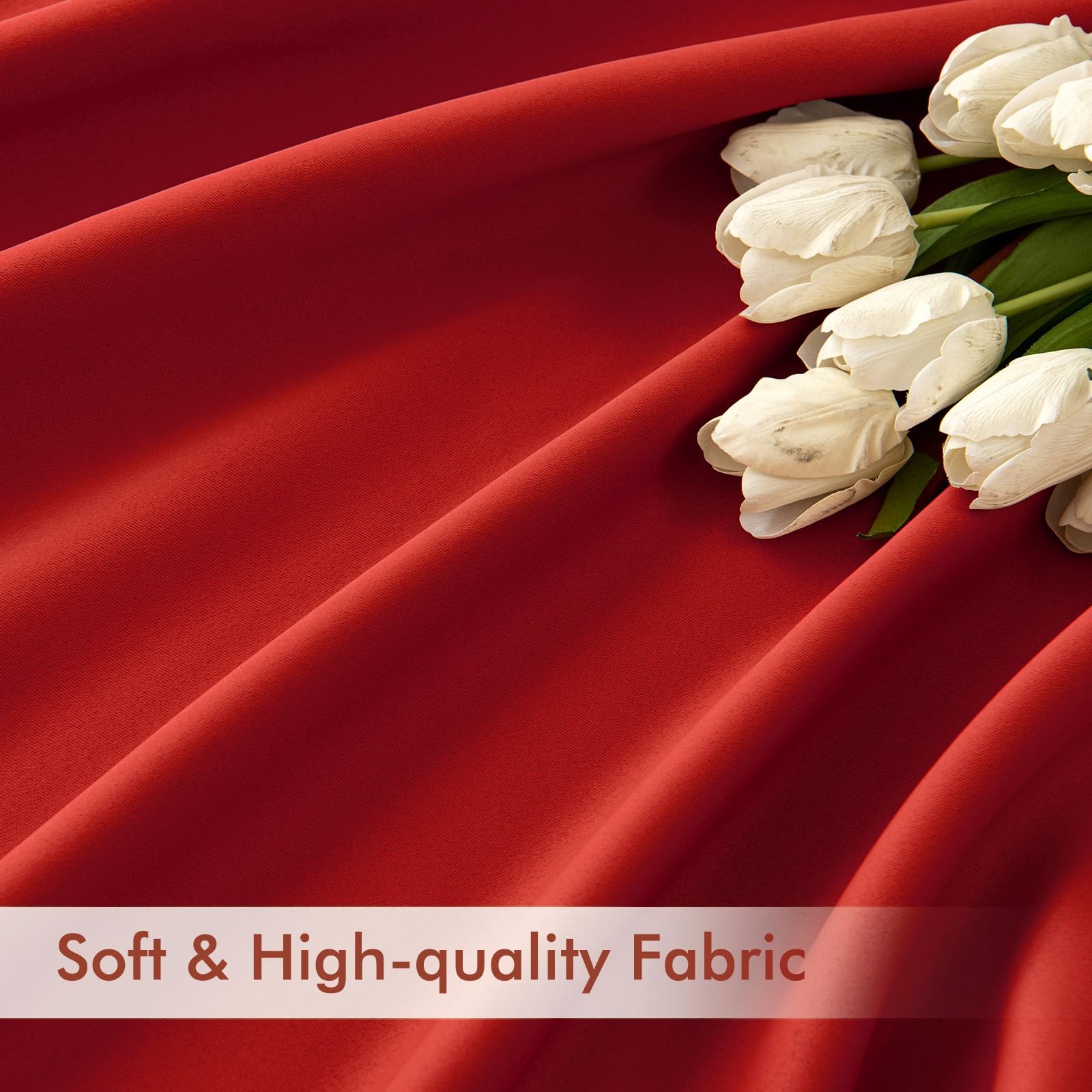 MIULEE 102″ Red Blackout Curtains 2 Panels Set Thermal Insulated Drapes