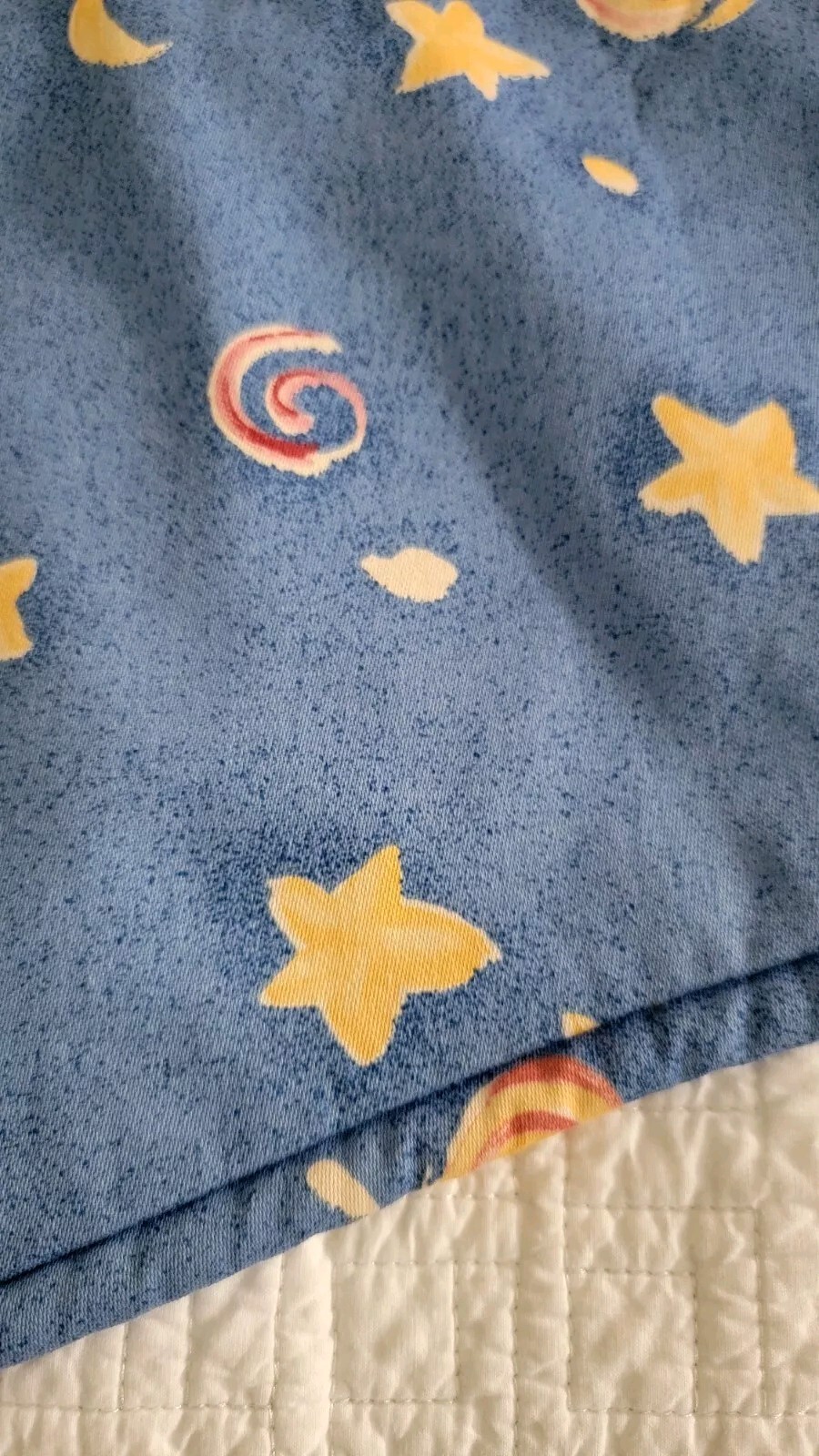 Custom Made Window Treatment Valance 104Wx18L Whimsical Scalloped Night Star