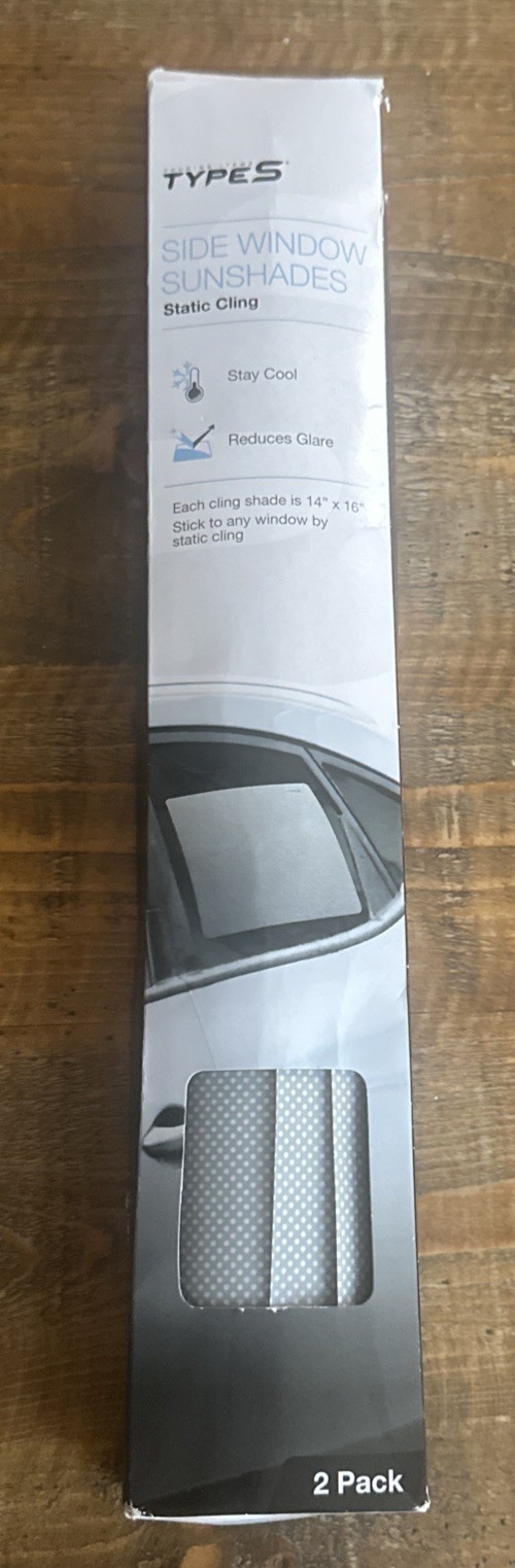 2 Type S Static Cling Side Window Sunshades 14″ x 16″ Reduced Glare & Stays Cool