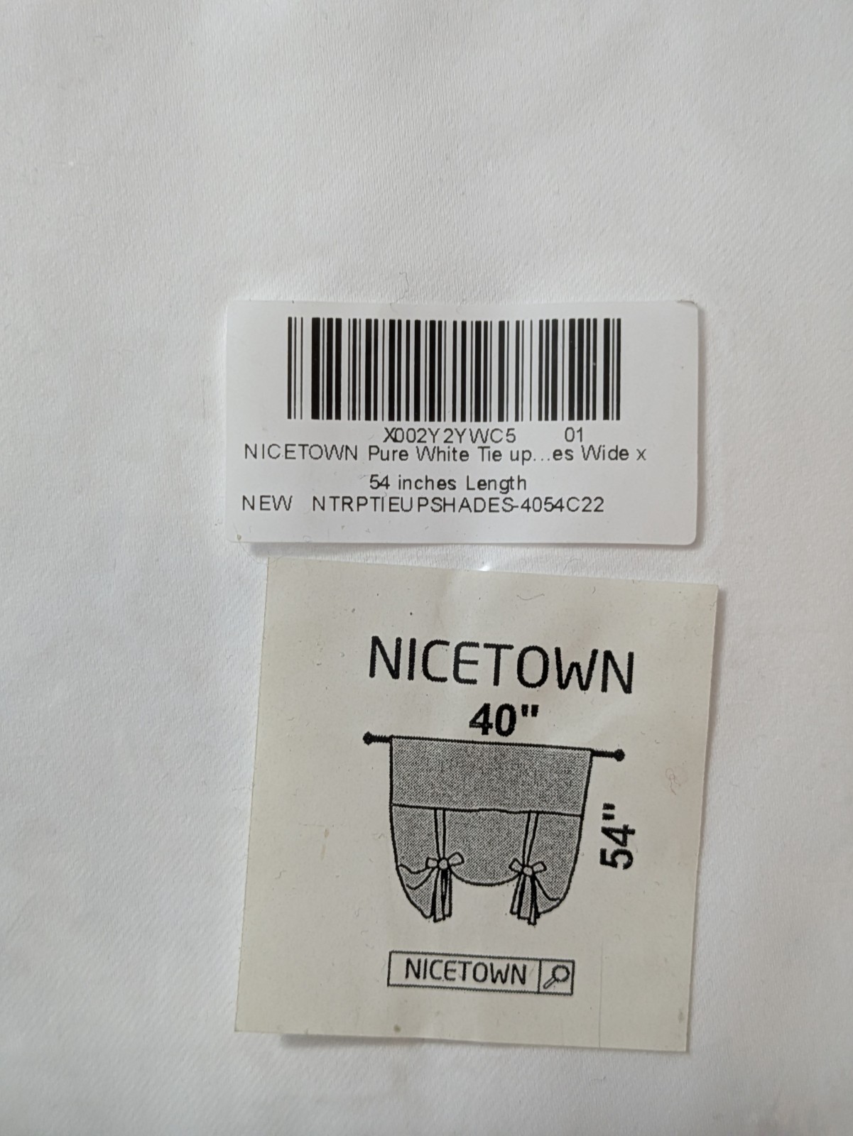 NICETOWN Thermal Insulated Pure White Tie Up Curtain for Light Blocking 40″x54″
