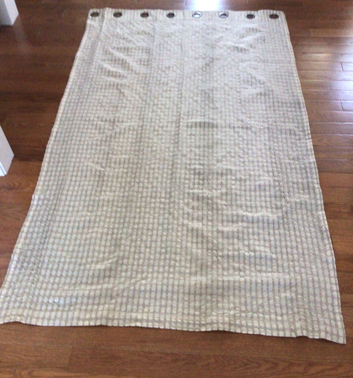 Pier 1 Jute Waffle Panel Set Textured Lined Window Curtain Panels 82 x 48