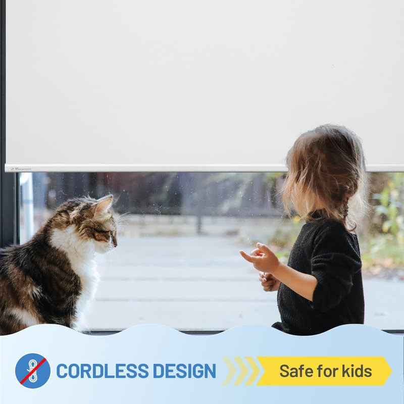 Remote-Controlled Motorized Blinds with Free Solar Panels – Blackout Roller Shad