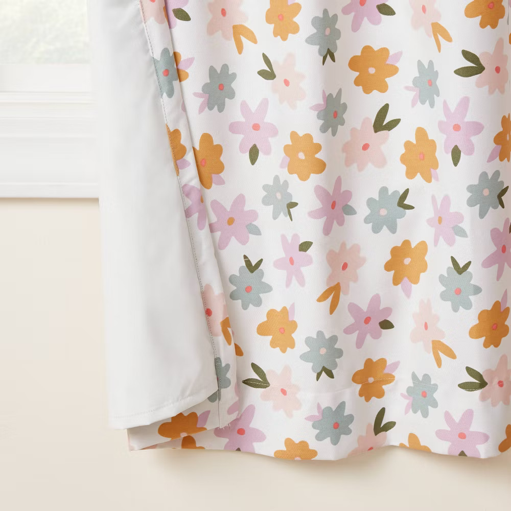 42″W x 84″L All Over Kids’ Blackout Window Curtain Panel Floral Print