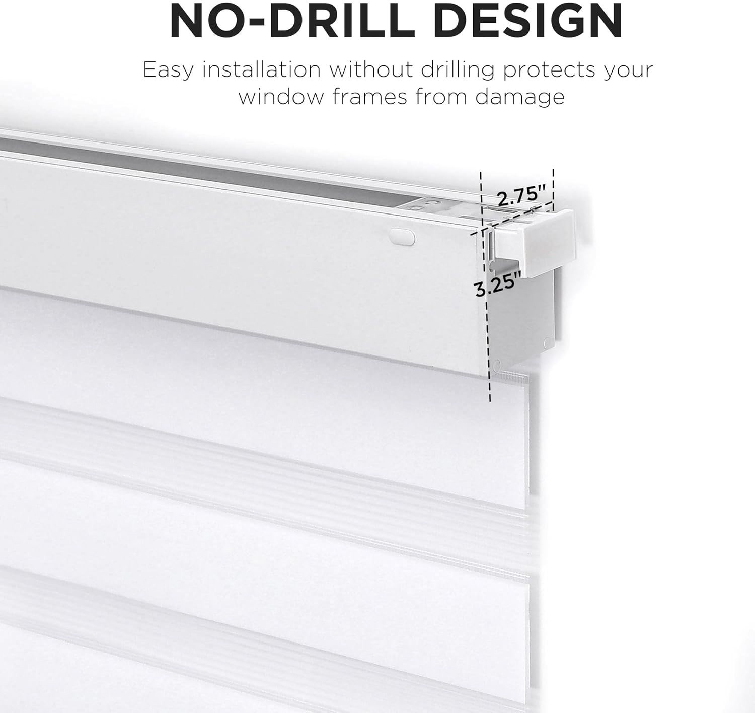 Joydeco Cordless Zebra Blinds Light Filtering White 35 x 75 in No Drill 2025