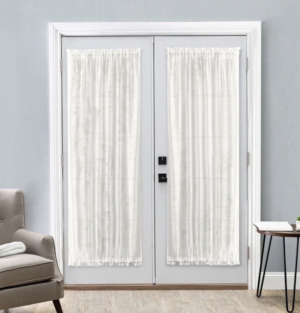 Ricardo Sea Glass Door Curtain Panel with Tie-backs 40 X 36” Natural NWT