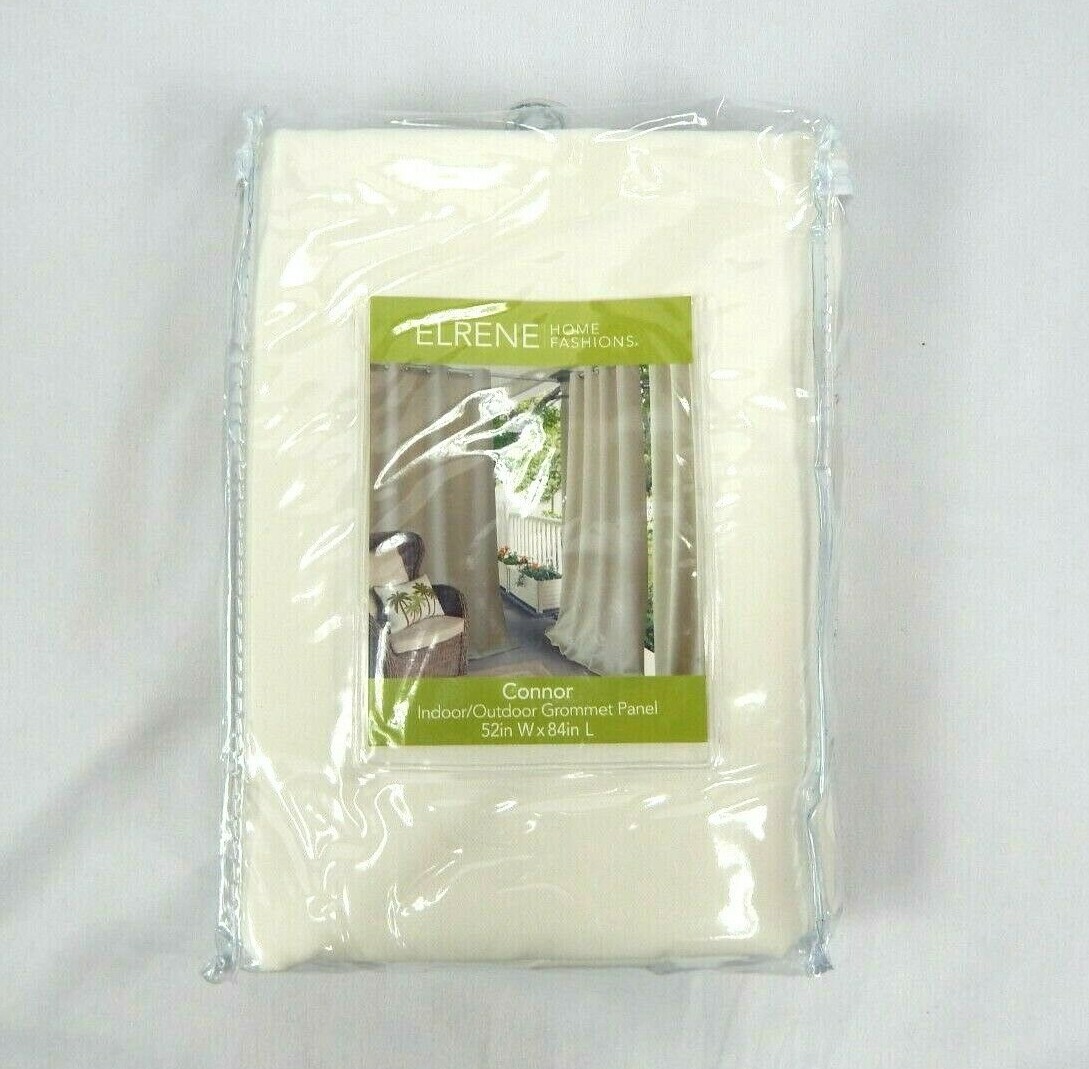 Elrene Connor Room Darkening Grommet Ivory Indoor/Outdoor Curtain Panel, 52″x84″