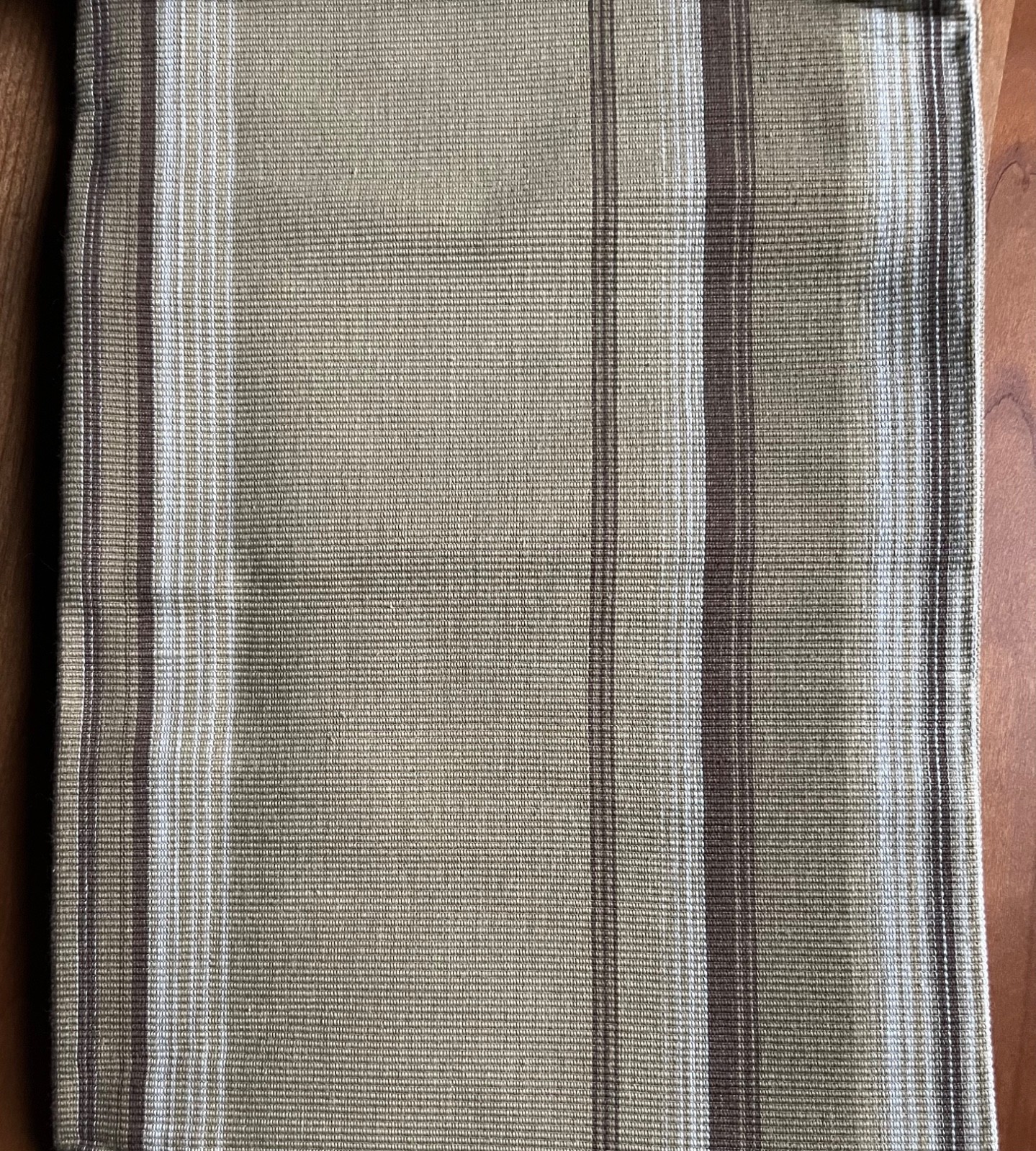 Pottery Barn Harrison Stripe Single Panel Curtain Drape 54 x 84 Tan Brown Cotton