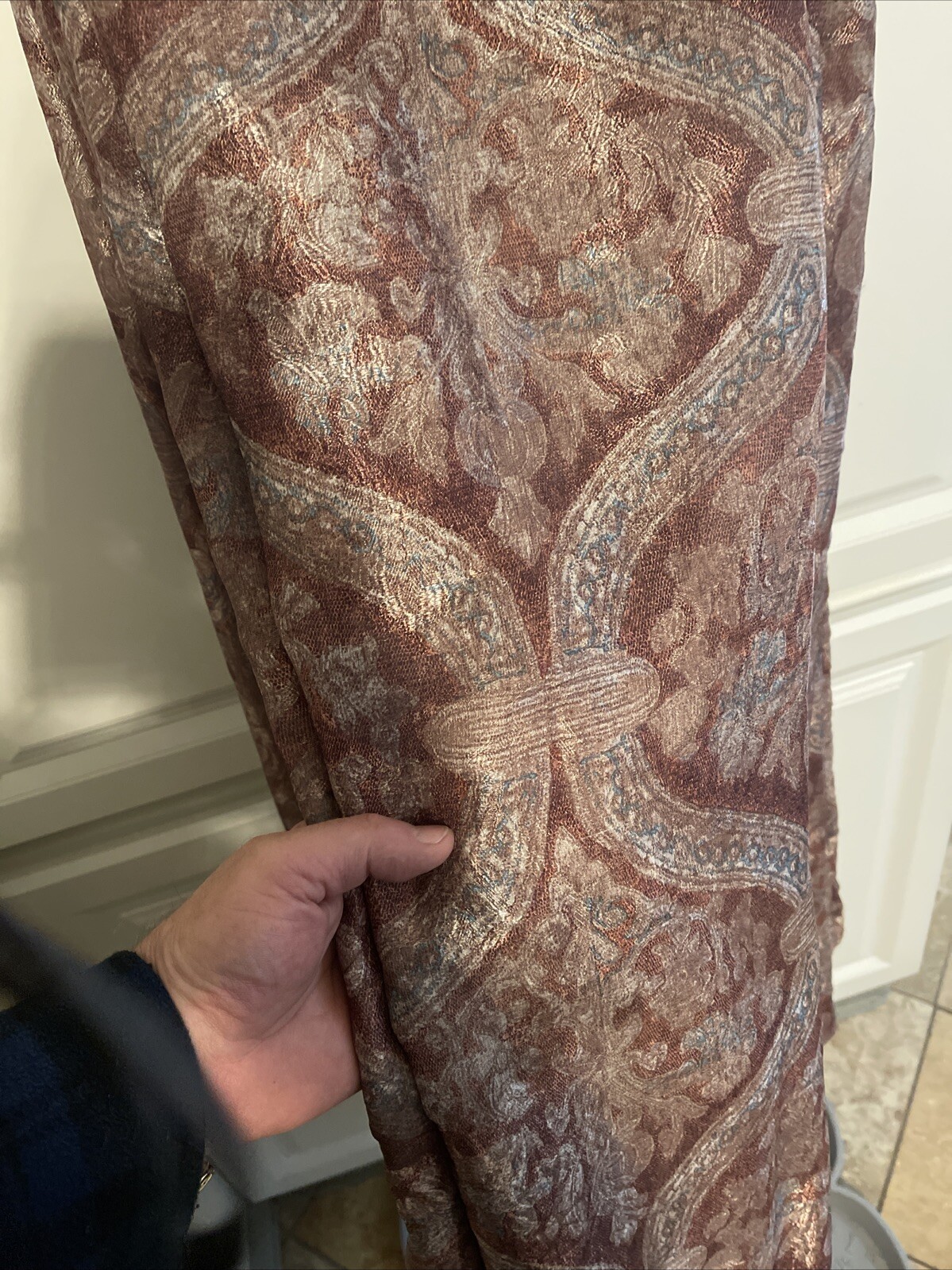 JC Penney Royal Velvet Bronze Multi Rod-Pocket Panel Pair Semi Sheers 48″ x 84″