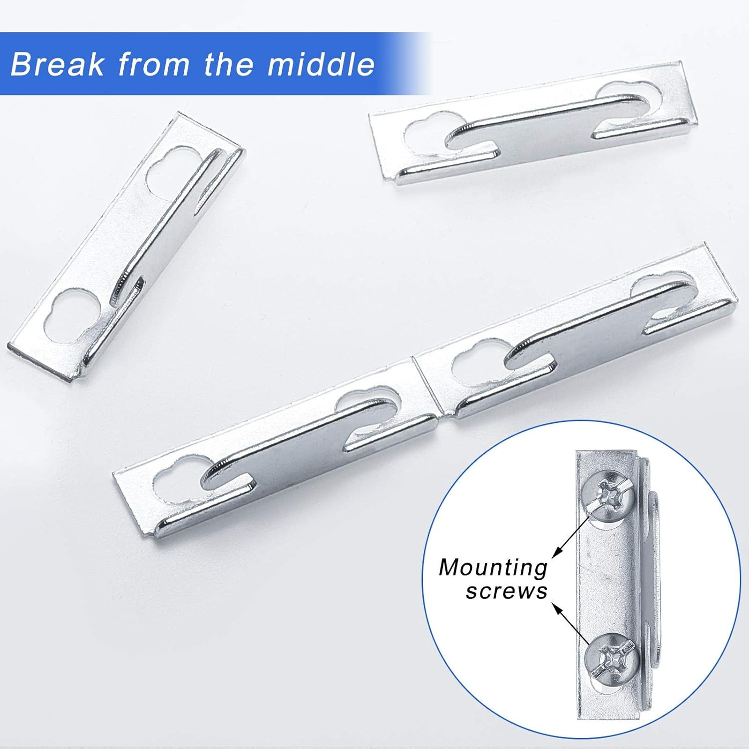 Curtain Rod Brackets Hooks Set Adjustable Wall Mount Hangers With Screws 10 Sets