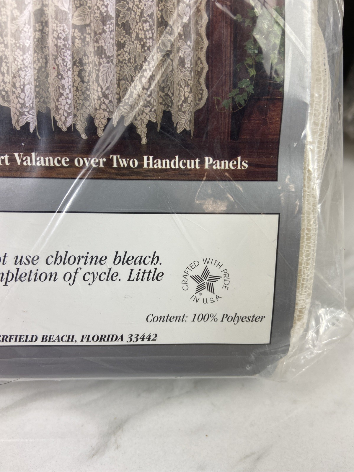 2 Vintage Quaker Lace Wisteria 57 x 84″ Panels Ivory Made In USA NOS