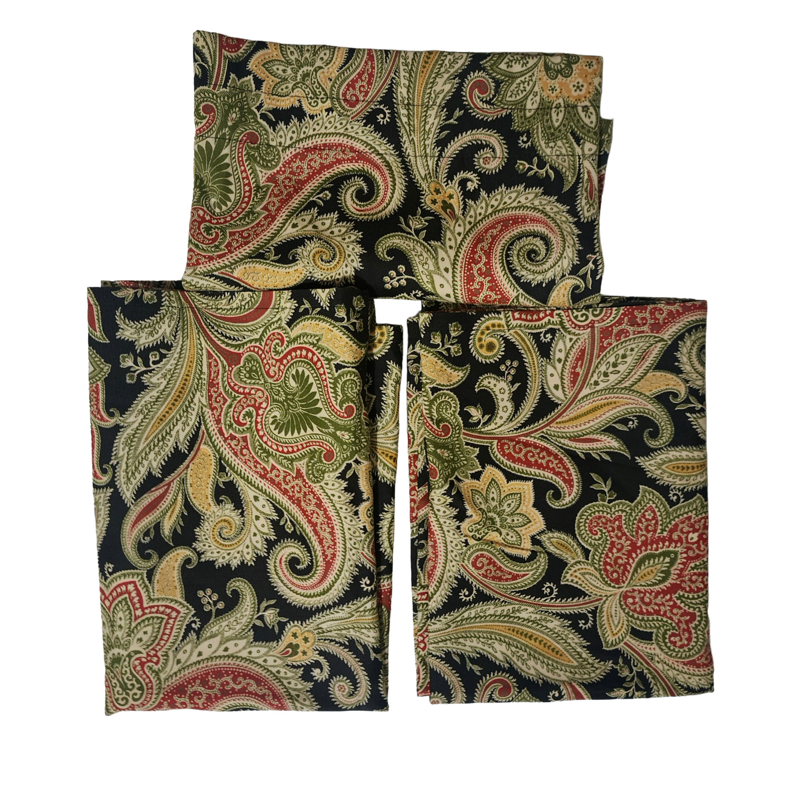 Traditions by Waverly 2 Tiers & 1 Valance Set Black Paisley Rod Pocket Kitchen