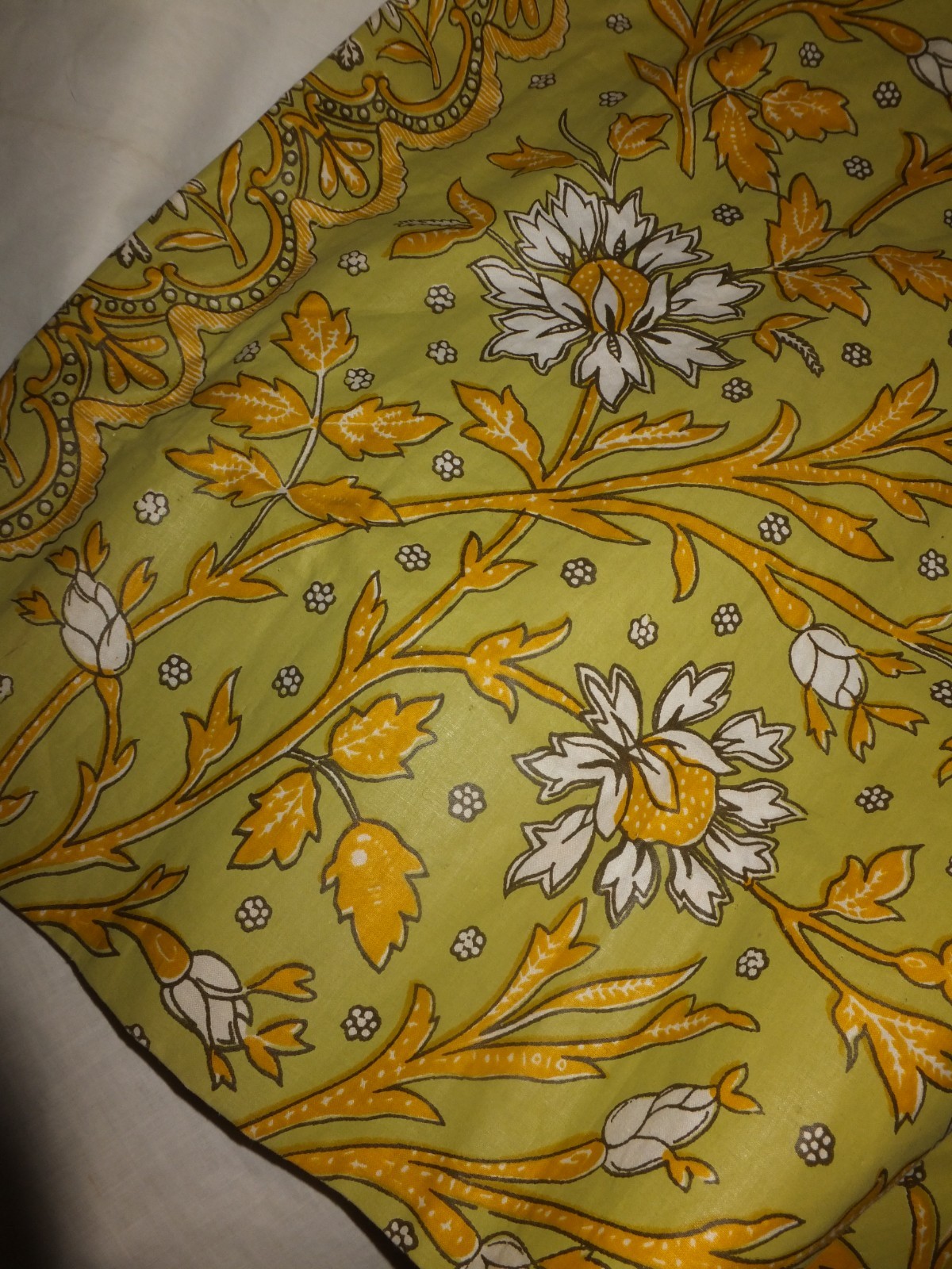 Drapes Custom Pinch Pleated Lined Floral 124X106” Loden Ochre Designer Fab Excel