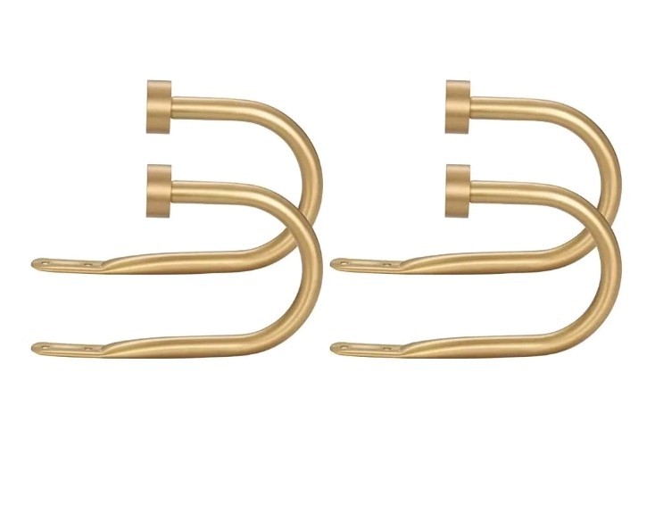 Warm Gold Metal Drapery Curtain Holdbacks Antique Bronze Zinc Alloy Cap 2 Sets