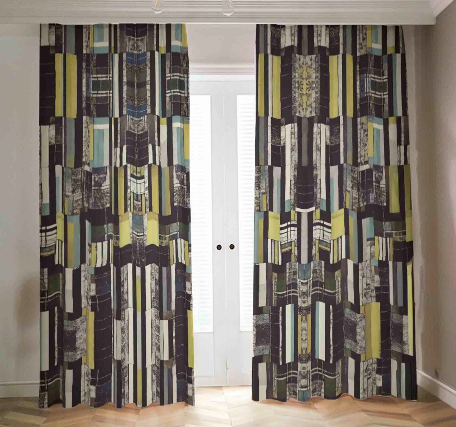 Retro Modernist Blackout Curtains Room Darkening Mid Century Mod 50’s Shades