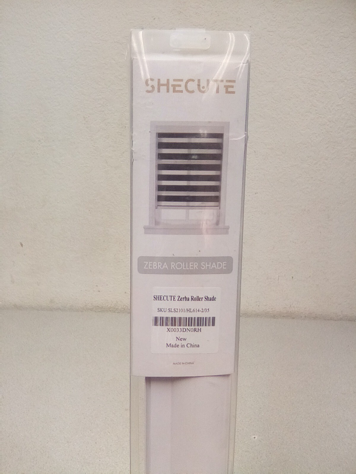 Shecute Zebra Roller Shade 34x72in Beige