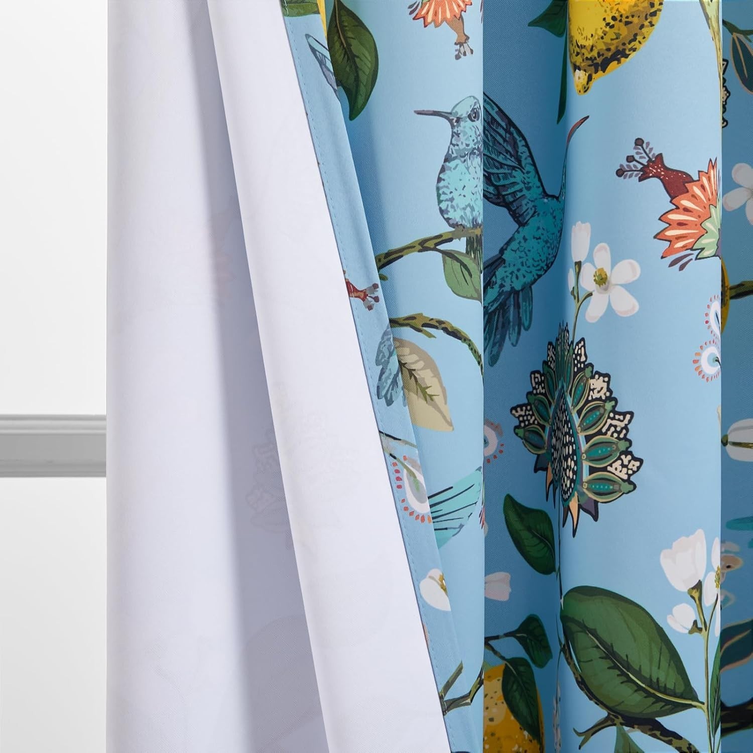 Kitchen Curtains 45 Inch Length Blue Vintage Blackout Curtains for Cafe Kitch…