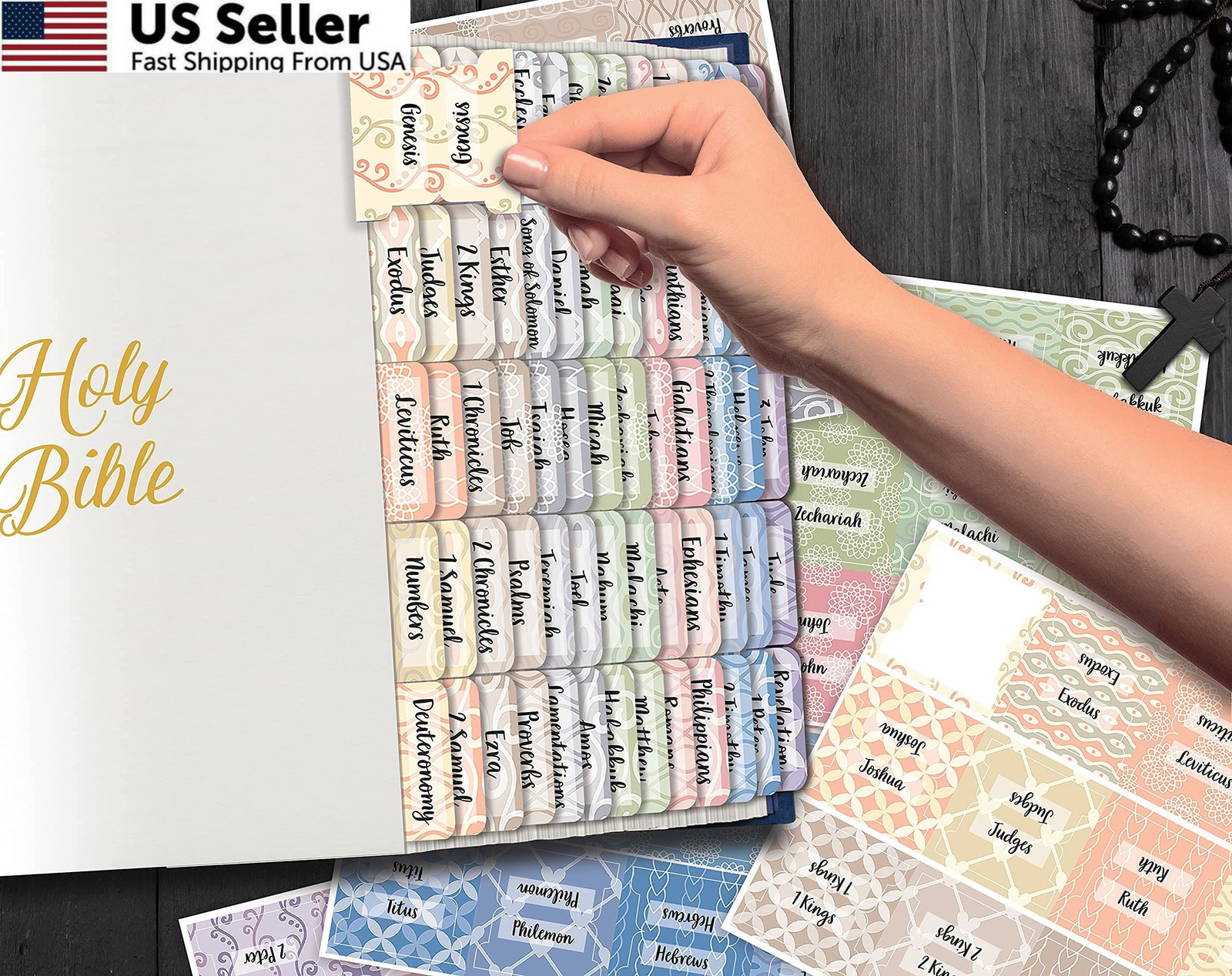 Better Office Products Bible Tabs, Old and New 75-Piece Set, Assorted