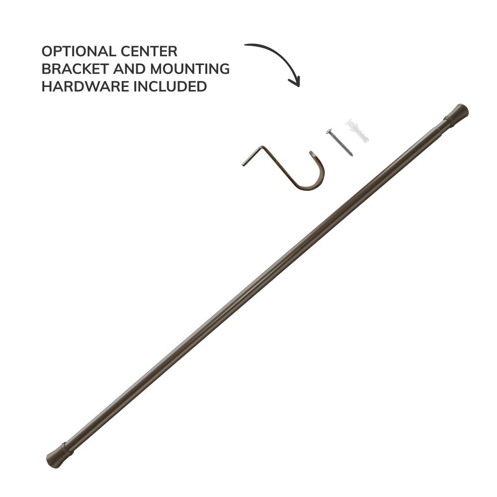 Adjustable Tension Curtain Rod 1 Inch Diameter 48 to 84 Inches Oil Rubbed Bronze