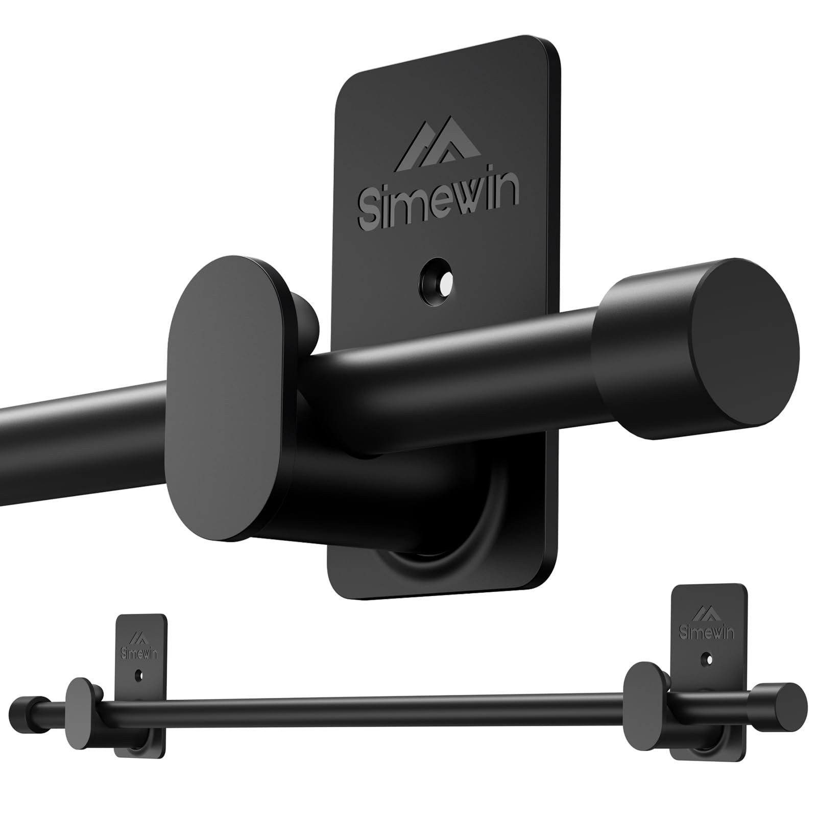 SIMEWIN Curtain Rods No Drilling for Windows 30 to 45 30″-45″, Black