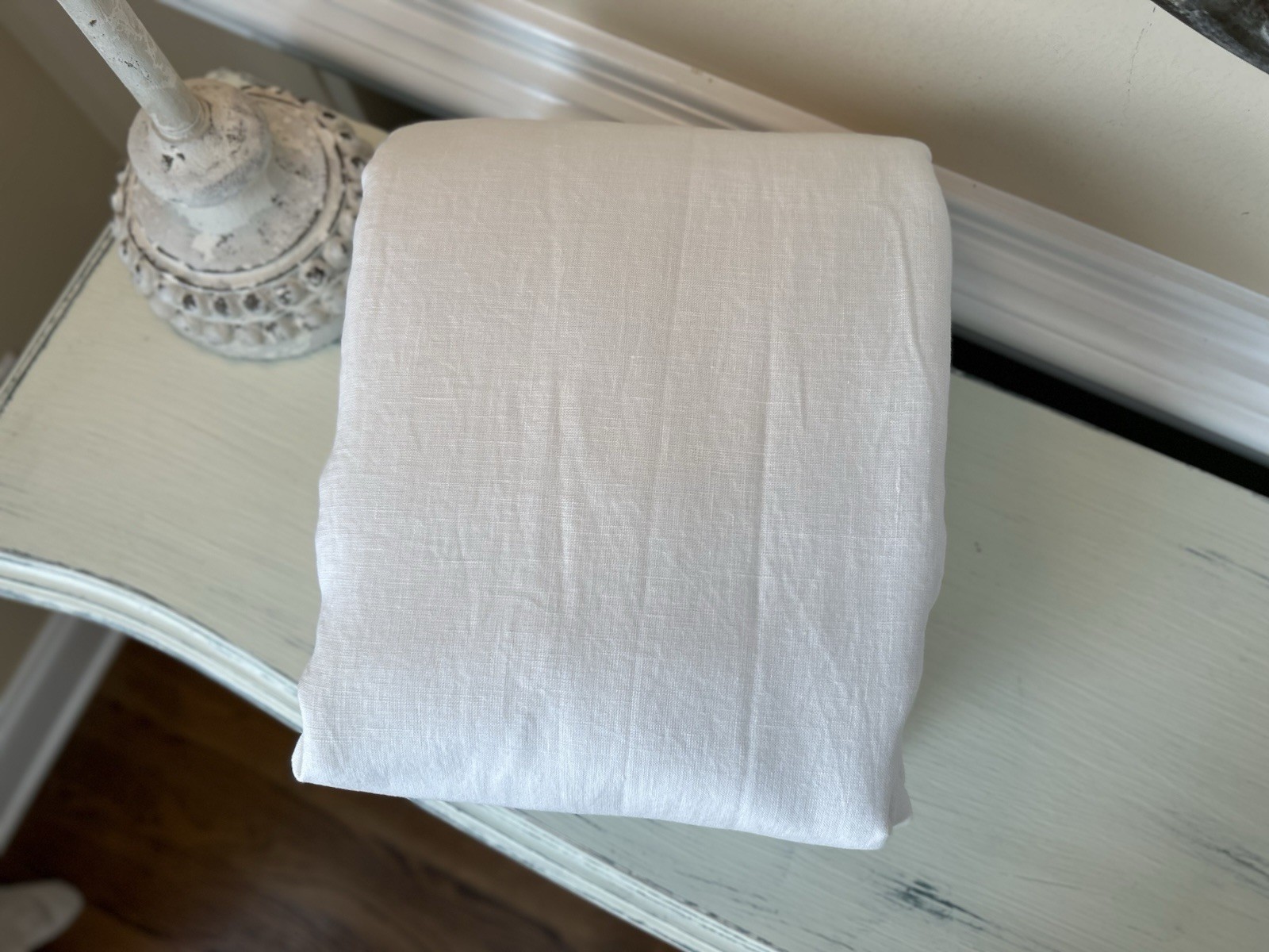 West Elm European Flax Linen BLACKOUT Curtain (1) 48”x84” White PRE-OWNED