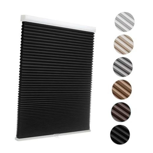 Black Cordlessout Cellular Shades for Windows—Haycomb—16″x36″—Black