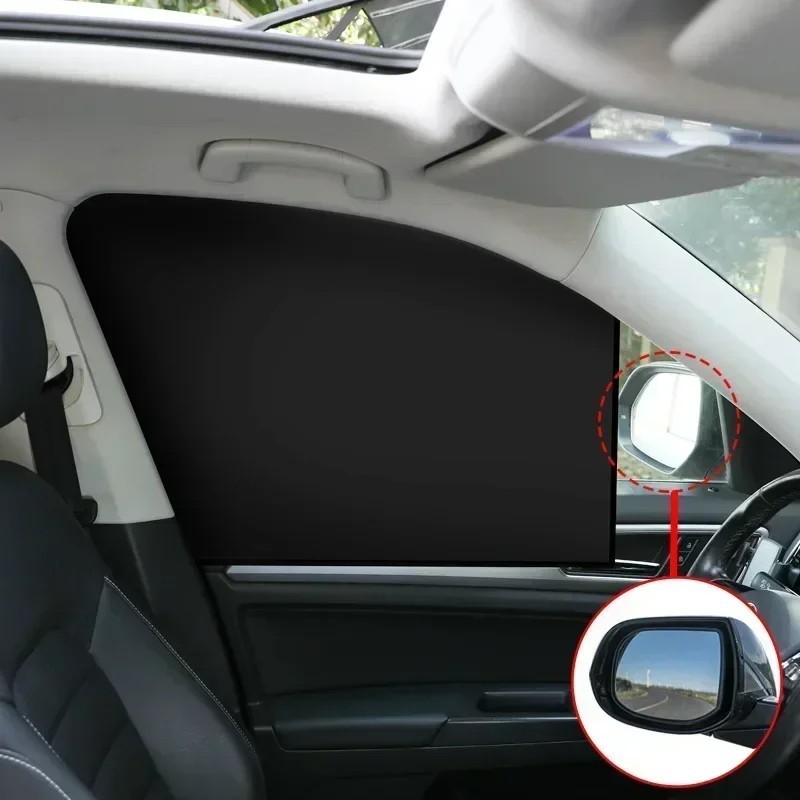 2 Pack Magnetic Car Front Window Sun Shade Cover UV Block Protection Half Shade