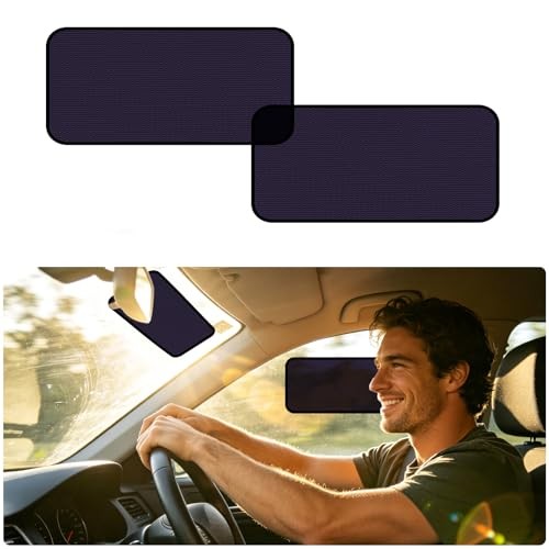 Car Window Shades 15.7×7 inches, Static Cling Anti-Glare Sun Shade for