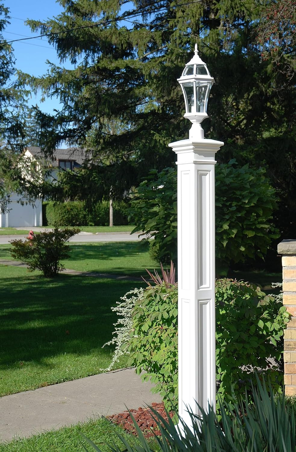Liberty Lamp Post – White – 9.5In L X 9.5In W X 72In H – Fade Resistant – Polyet