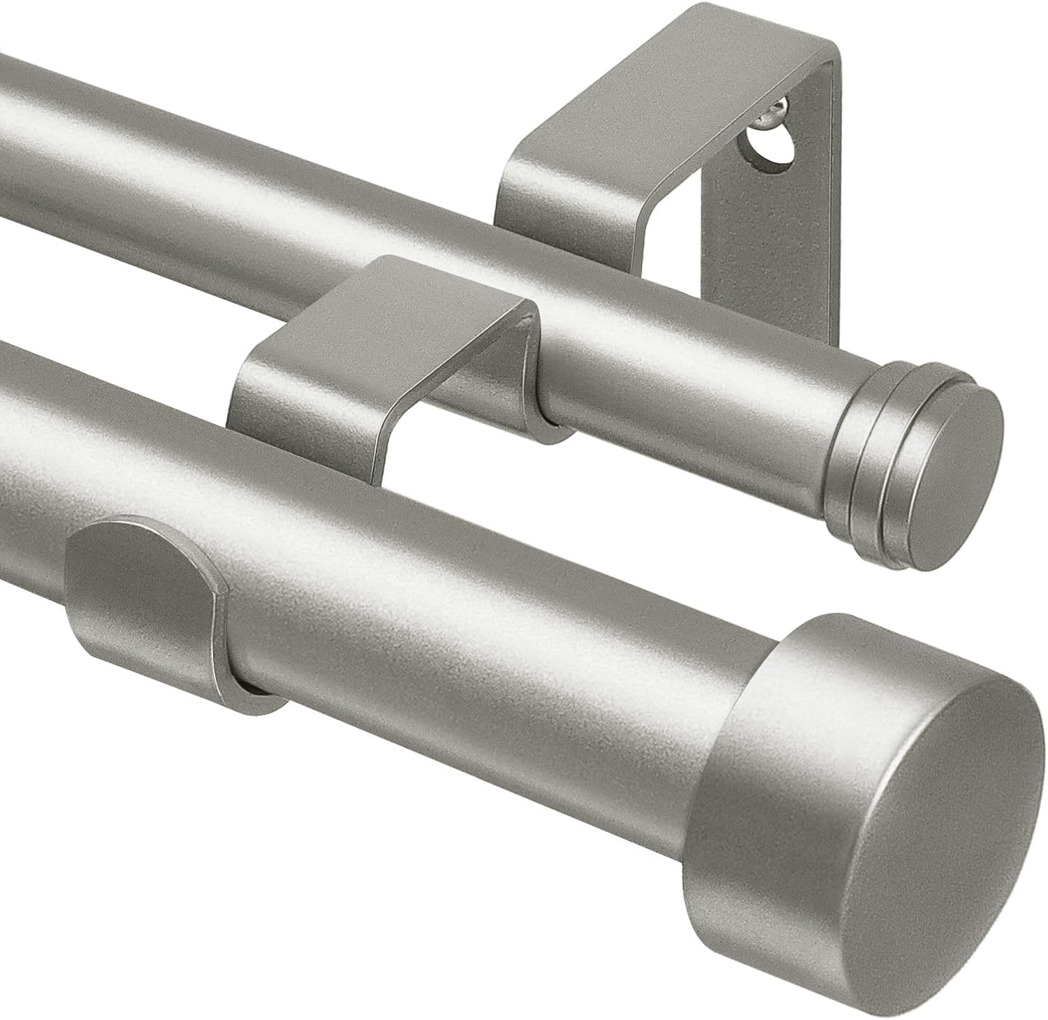 1 Inch Double Curtain Rods 66 to 120 Inches (5.5-10 Feet), Heavy Duty Adjustable